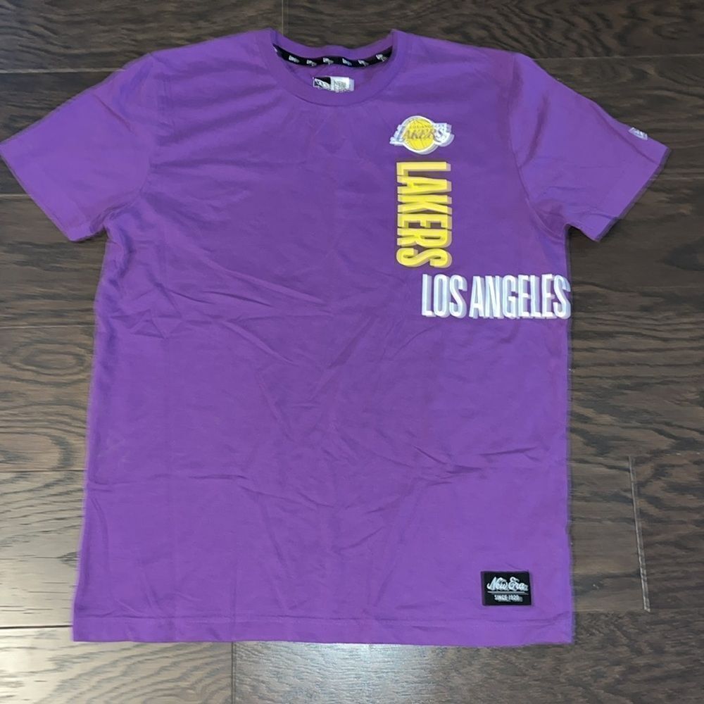 La Los Angeles.lakers NBA NEW ERA purple soft cotton blend team t shirt L